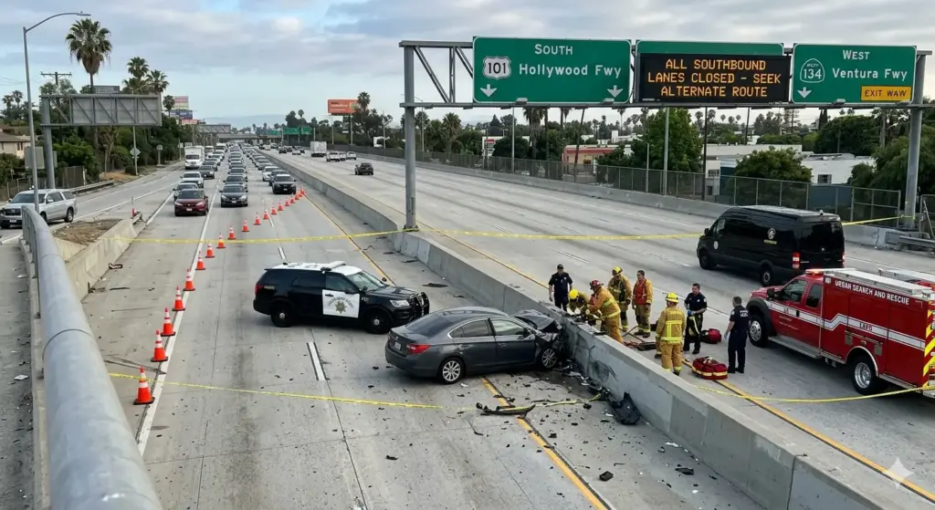 Fatal Crash on US-101 Freeway in North Hollywood Leaves Driver Dead Fatal Crash on US-101 Freeway in North Hollywood Leaves Driver Dead