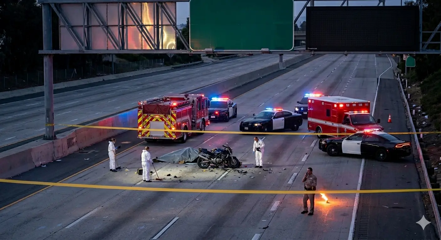 Fatal Motorcycle Crash in NoHo Causes Major Traffic Jam on 170 Freeway Fatal Motorcycle Crash in NoHo Causes Major Traffic Jam on 170 Freeway