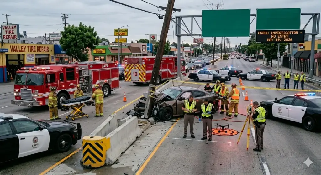 Fatal Single-Vehicle Crash in North Hollywood Leaves One Dead After High-Speed Collision