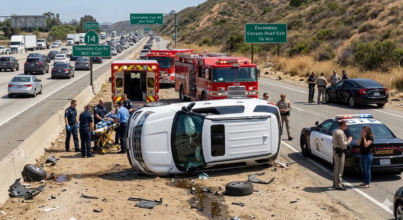 North Hollywood Rollover Crash on Southbound SR-14 Near Escondido Canyon Road Under Investigation North Hollywood Rollover Crash on Southbound SR-14 Near Escondido Canyon Road Under Investigation